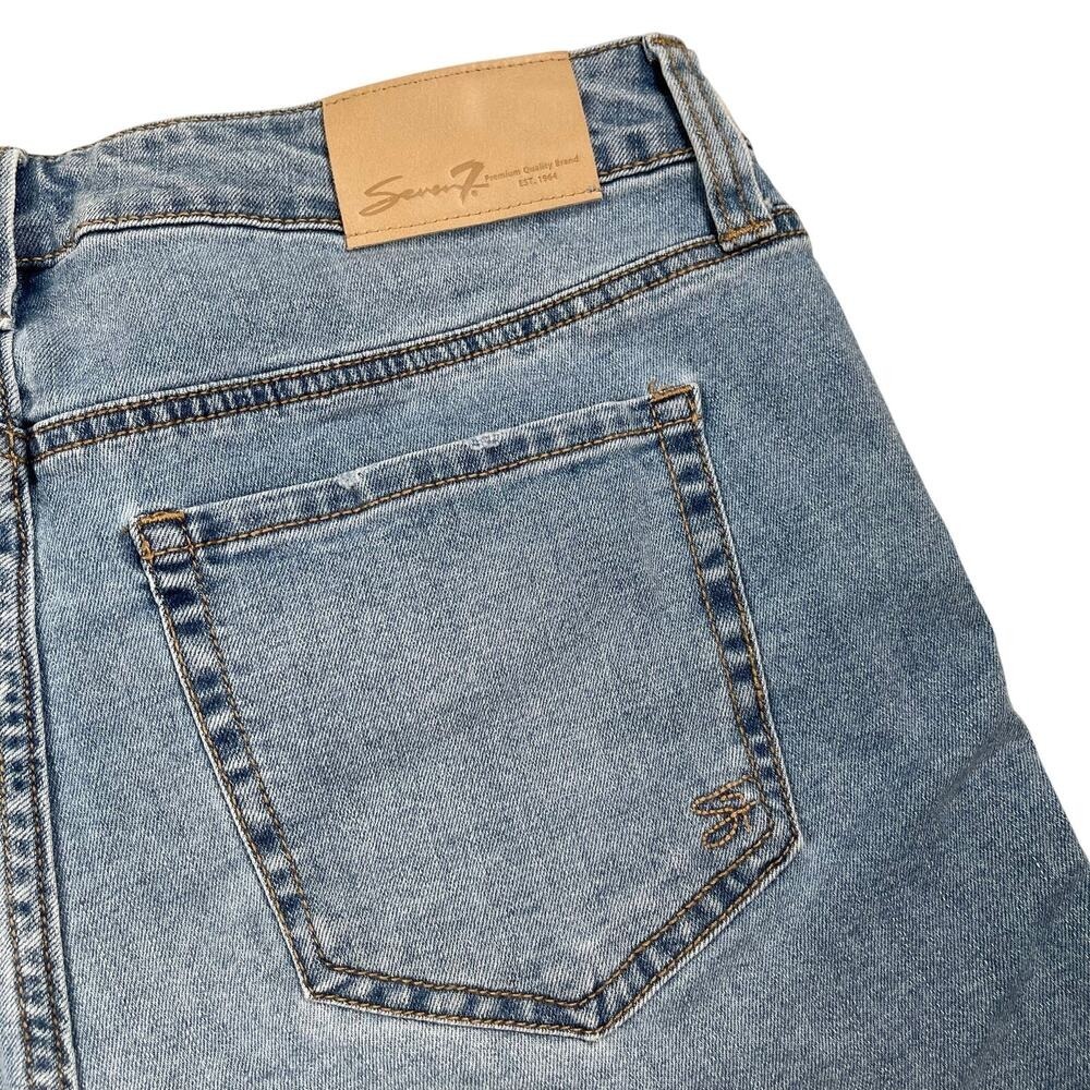 Lot of 2 Seven7 Shorts Womens 10 Blue White Cut-off Denim White Blue - Picture 9 of 11